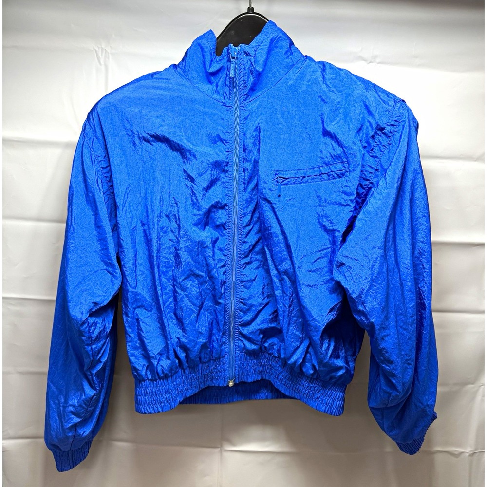 Nike Vintage Windbreaker Jacket Men's M Blue Full Zip Stand-Up Collar 90s